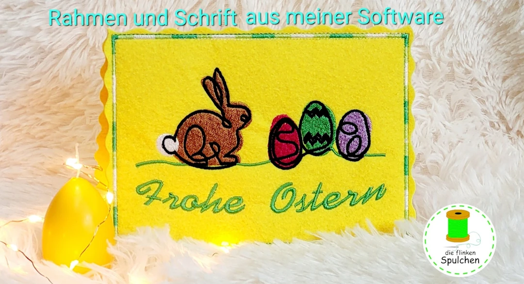 Stickdatei Hase auf Linie