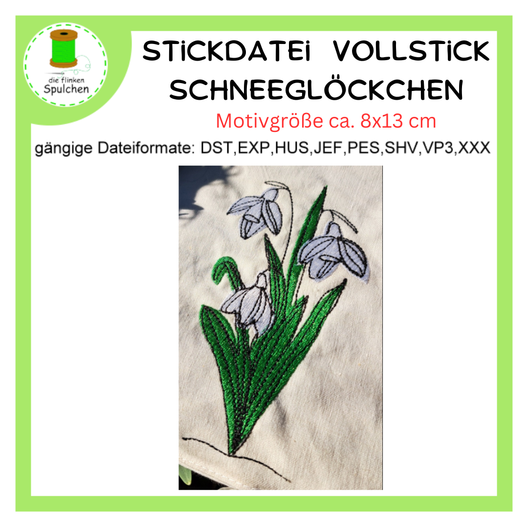 Stickdatei Vollstick Schneeglöckchen