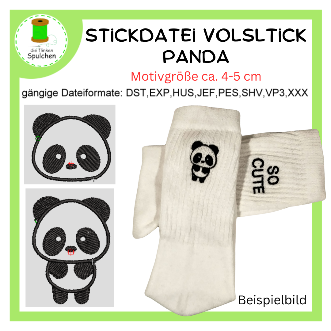 Stickdatei Vollstick Minimotive Panda