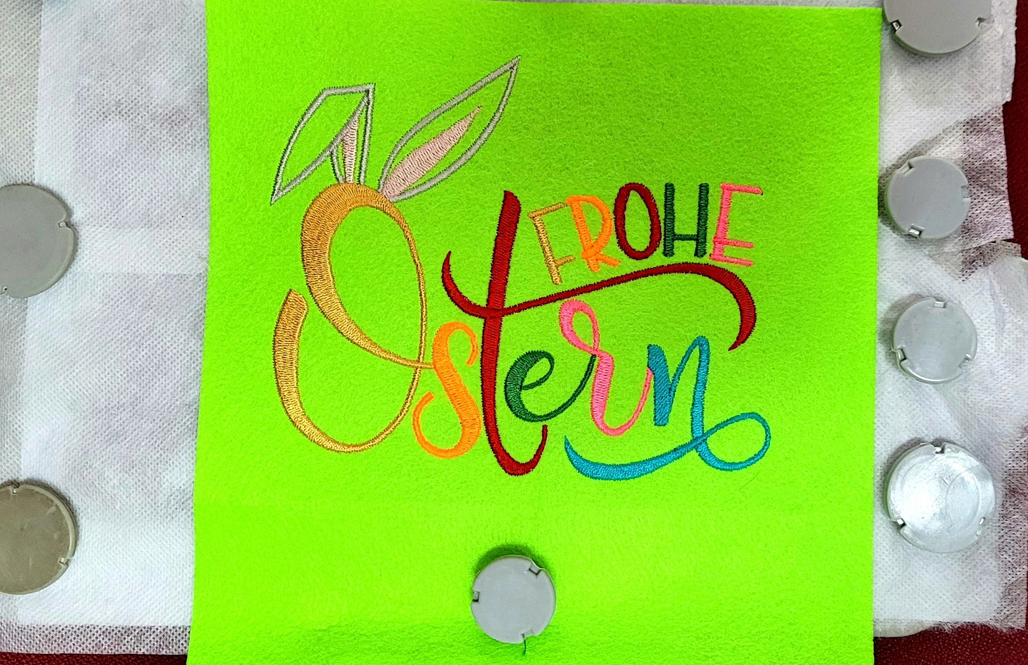 Stickdatei Schrift "Frohe Ostern"
