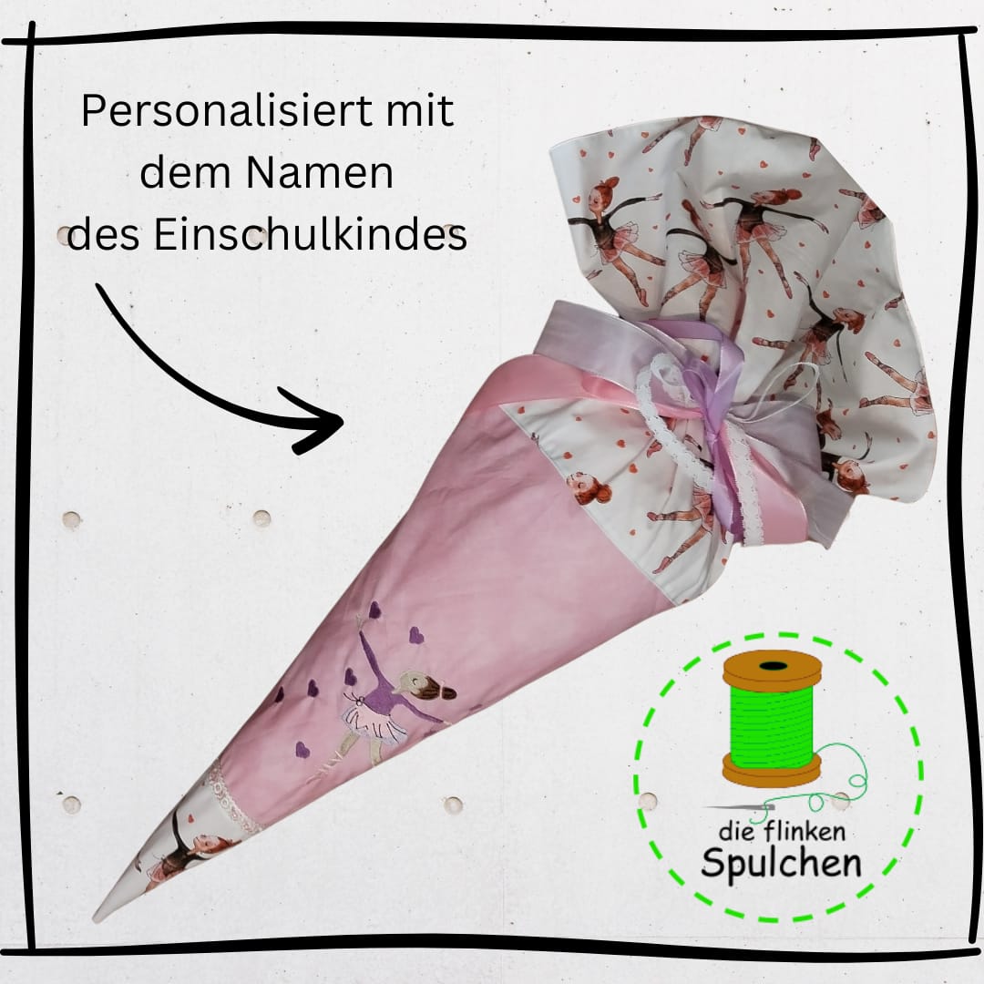 Schultüte „Ballerina“ – mit gesticktem Motiv & viel Liebe zum Detail