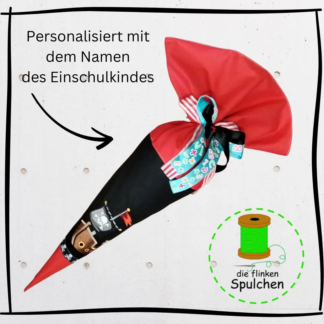 Schultüte "Piratenschiff", aus Stoff incl. Papprohling