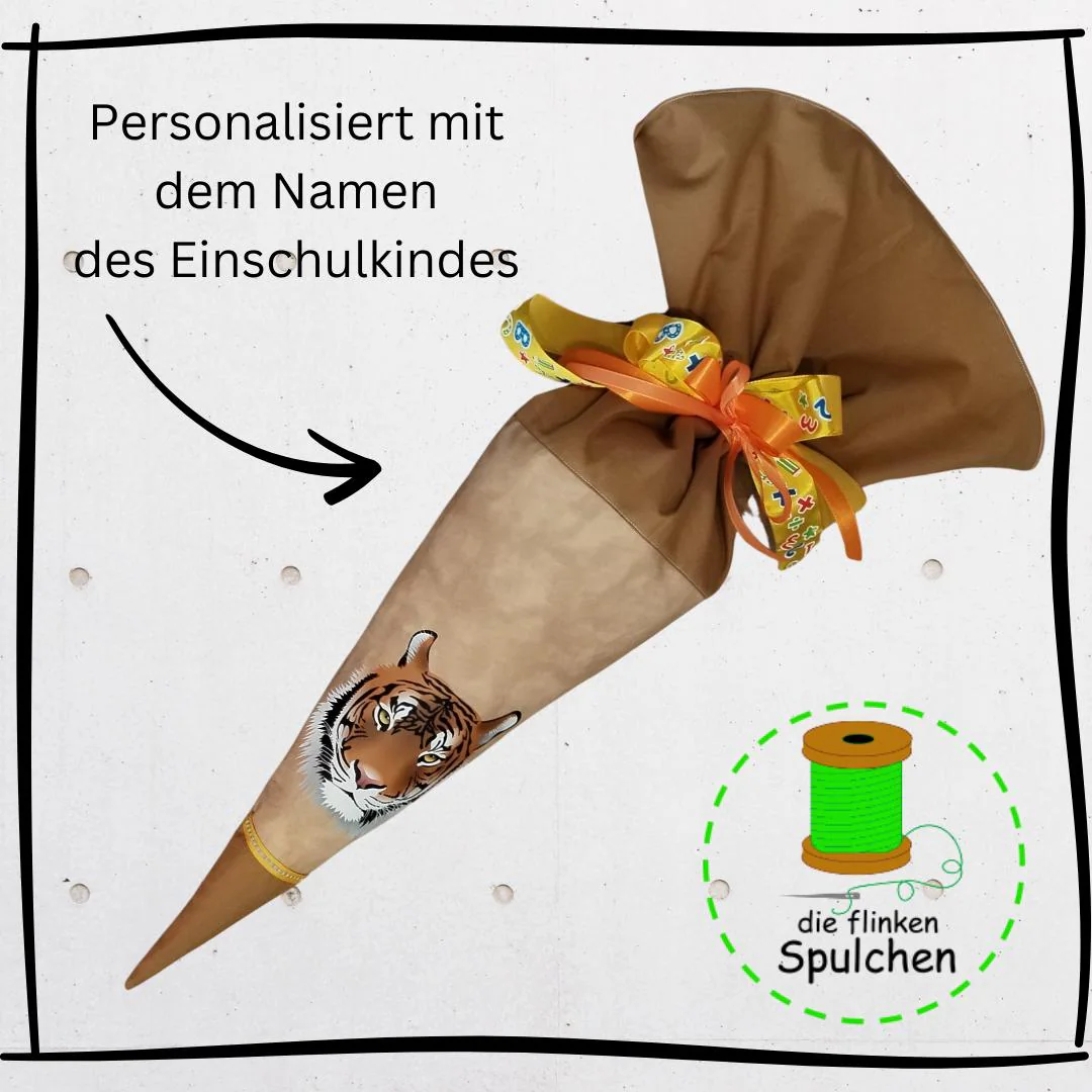Schultüte "Tiger", aus Stoff incl. Papprohling