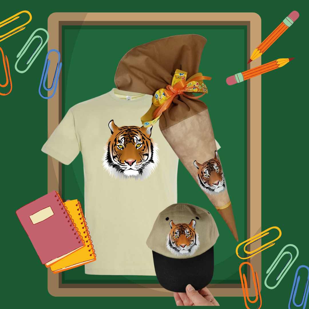 Schultüte "Tiger", aus Stoff incl. Papprohling