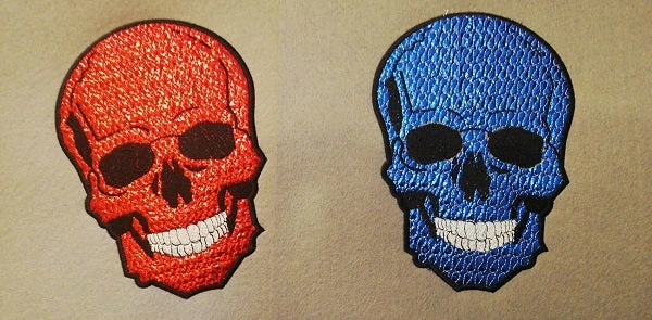 Stickdadtei  Kontur Applikation Totenkopf