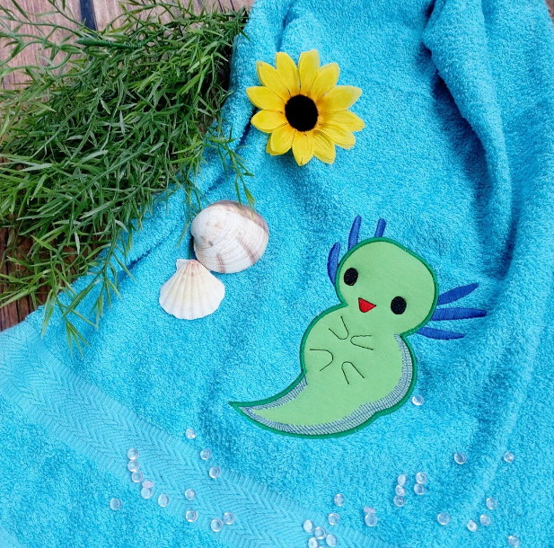 Stickdatei Applikation Axolotl