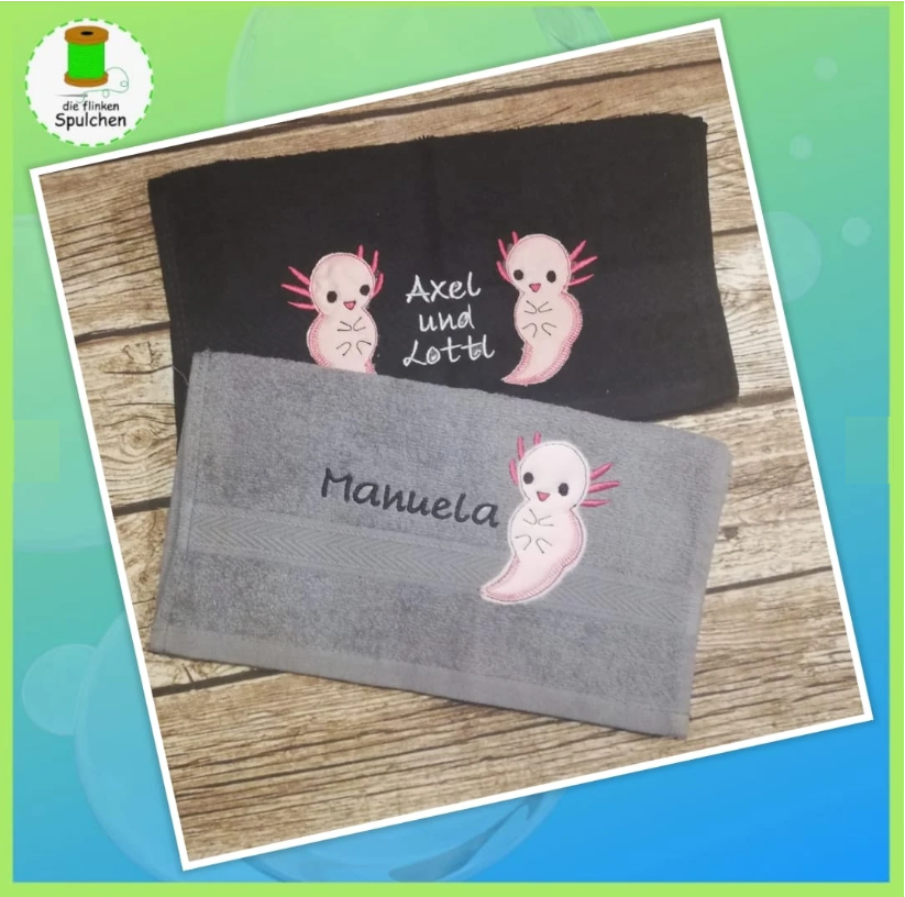 Stickdatei Applikation Axolotl