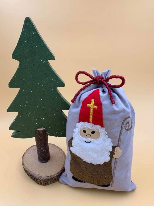 Stickdatei Applikation Doodle Bischof Nikolaus
