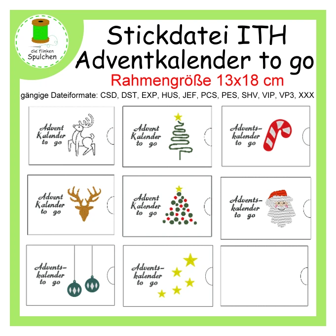 Stickdatei ITH Adventkalender to go
