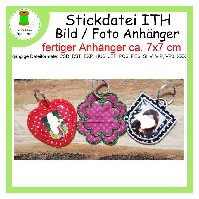 Stickdatei ITH Foto Schlüsselanhänger