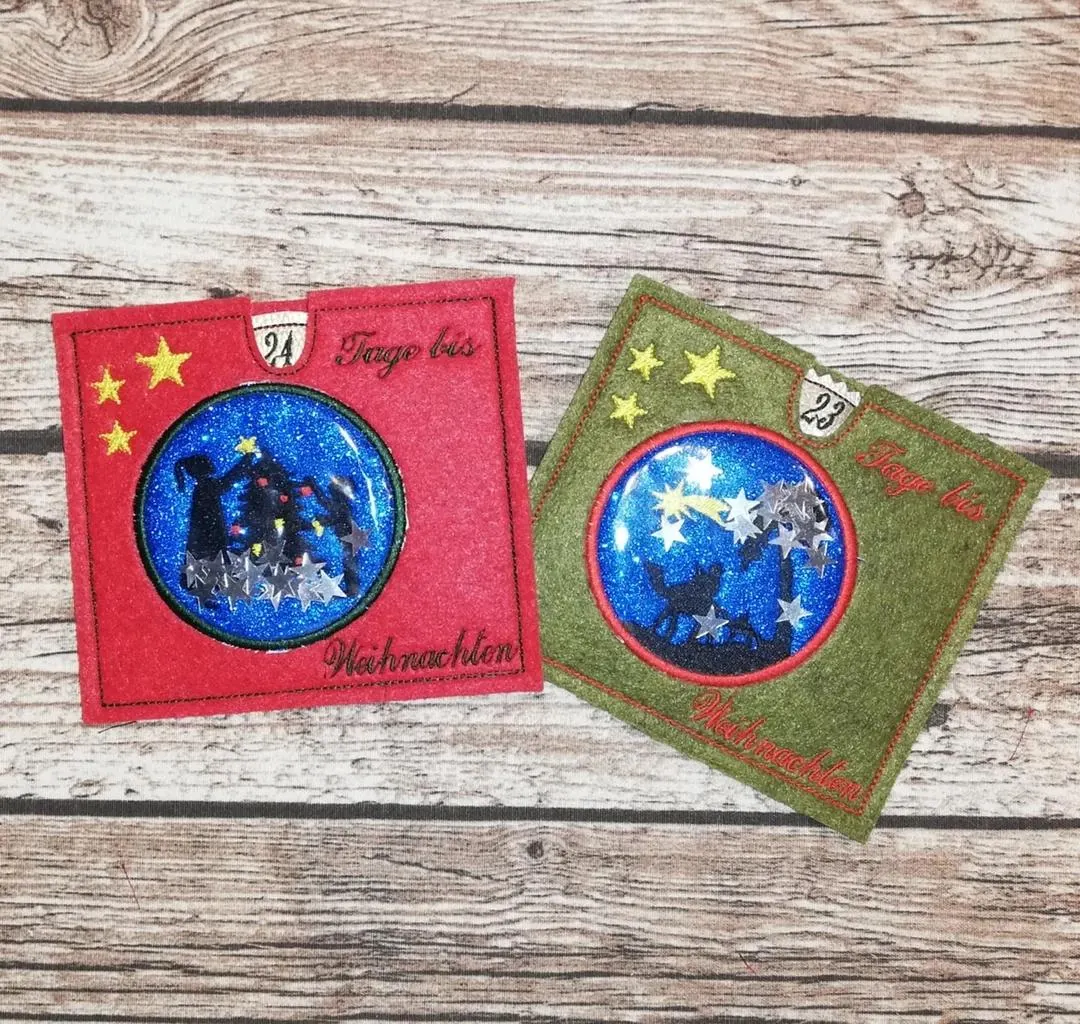 Stickdatei ITH ...Tage bis Weihnachten / Adventkalender