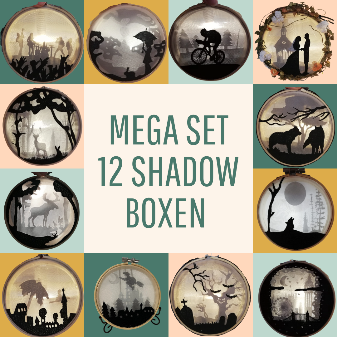 Stickdatei Mega Set 12 Shadow Boxen