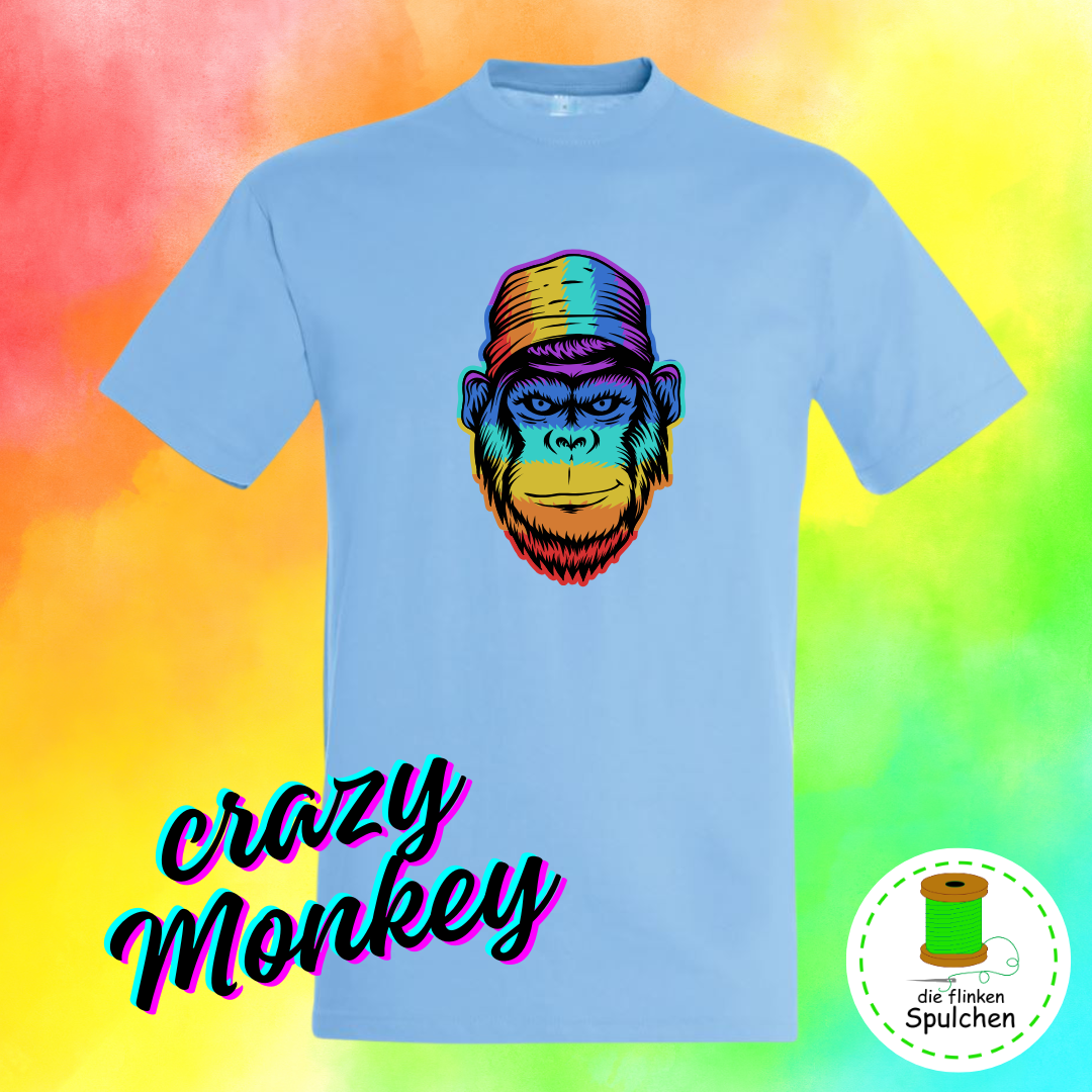 Bügelbild Regenbogen Affe