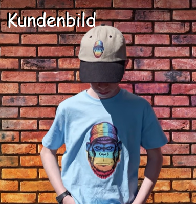 Bügelbild Regenbogen Affe