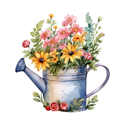 Bügelbild Gießkanne