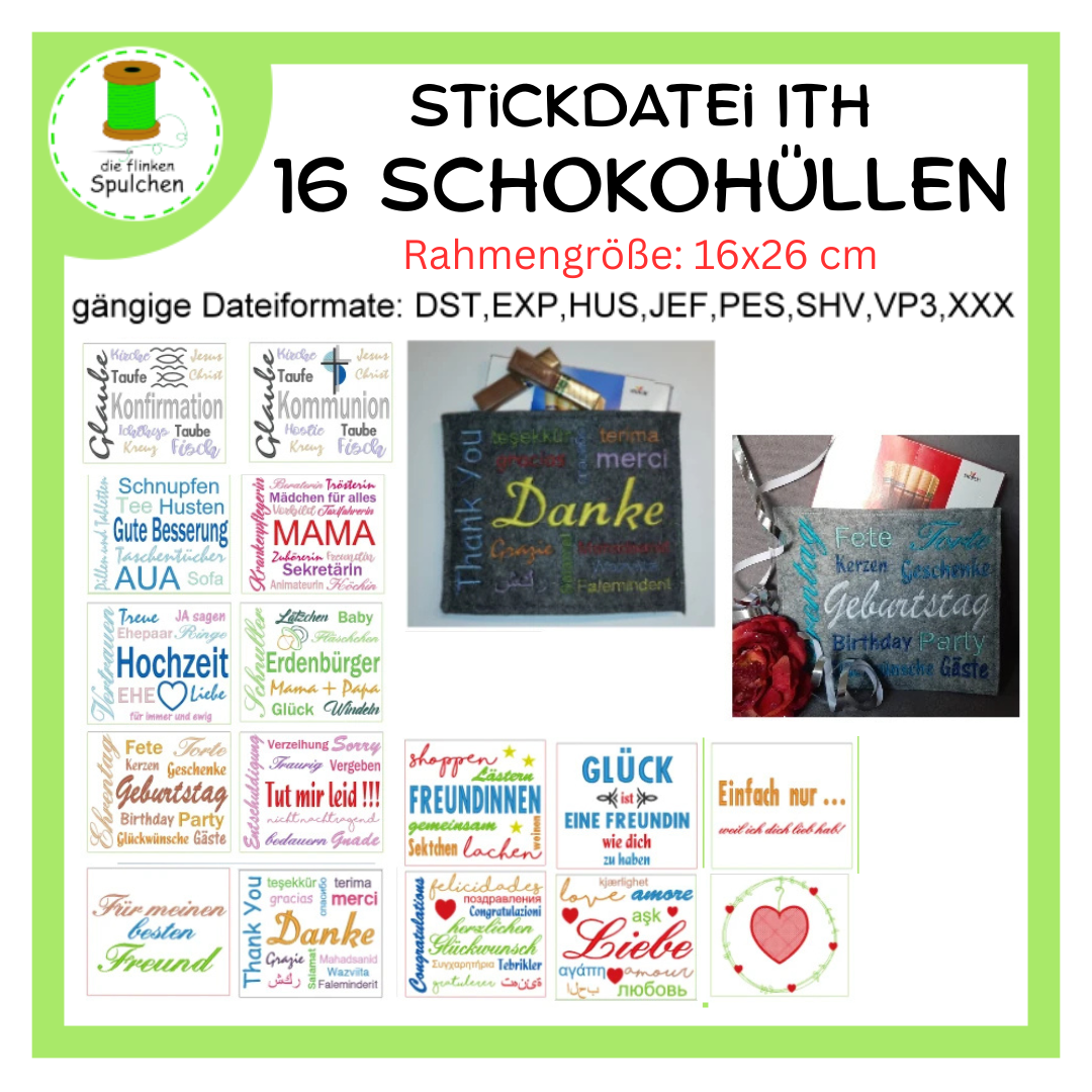 Stickdatei ITH Mega Set - Danke Schokolade