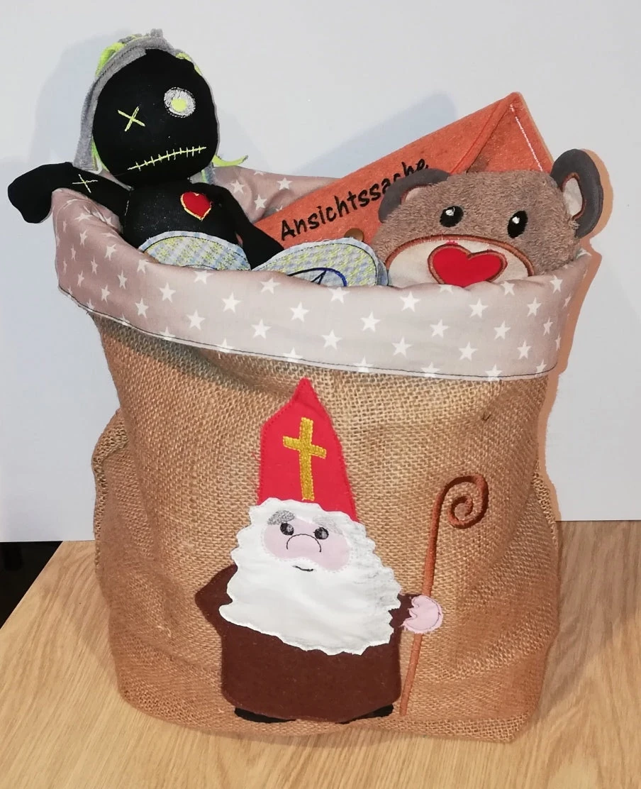 Stickdatei Applikation Doodle Bischof Nikolaus