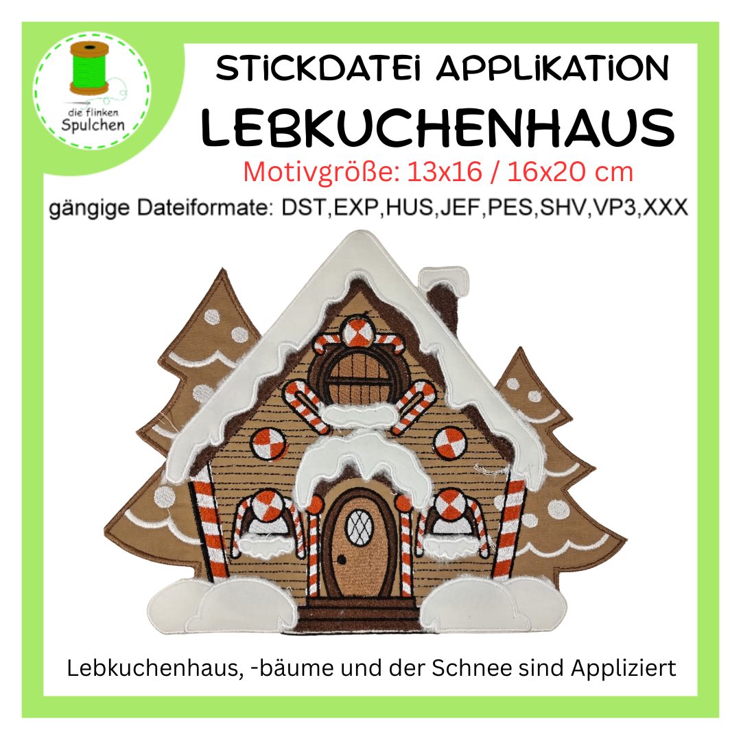 Stickdatei Appli Lebkuchenhaus
