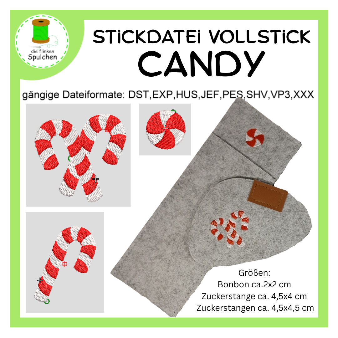 Stickdatei Vollstick Minimotive Candy