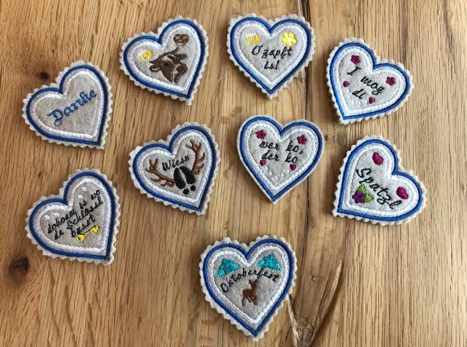 Stickdatei ITH / Appli Lebkuchenherzen 5cm