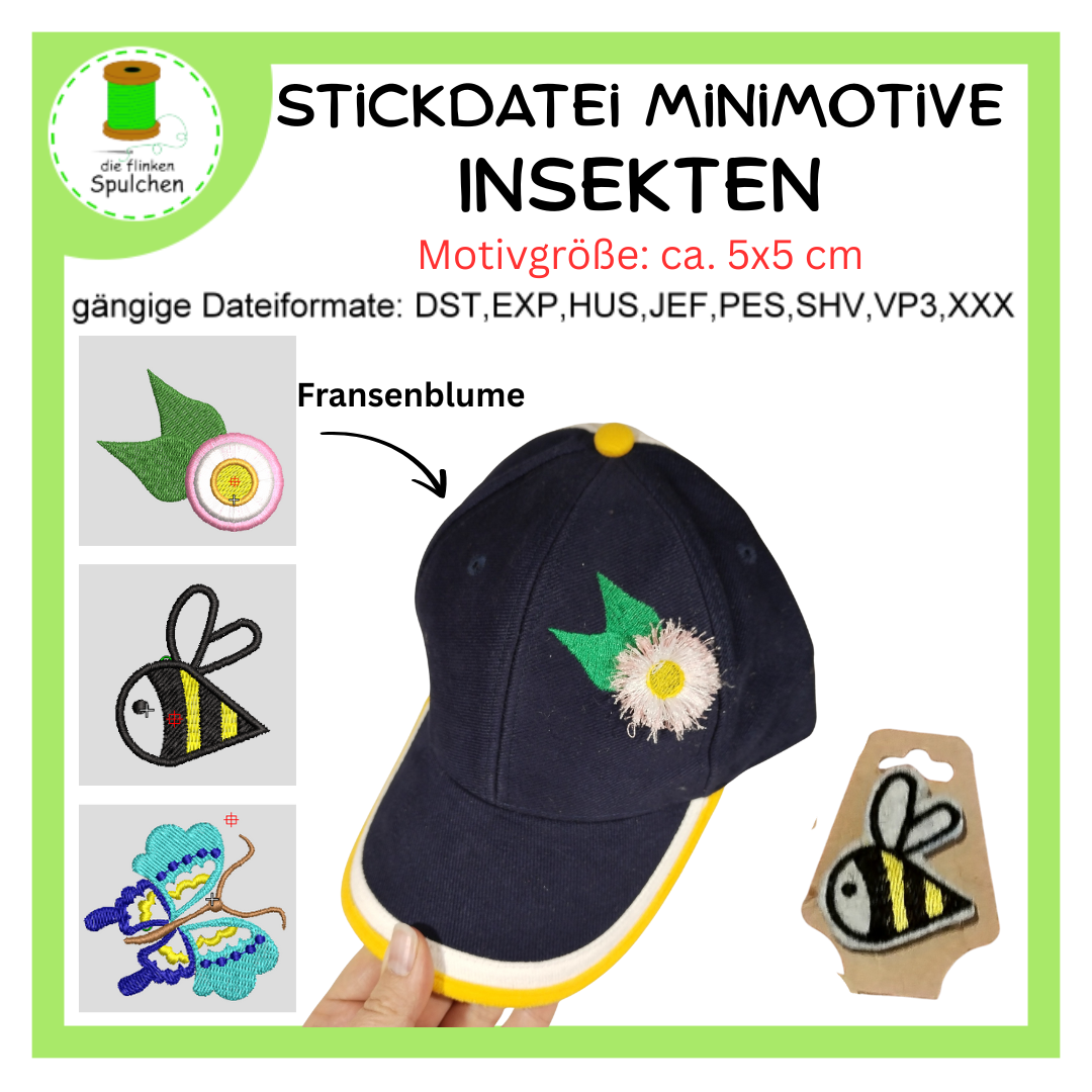 Stickdatei Vollstick Minimotive Insekten