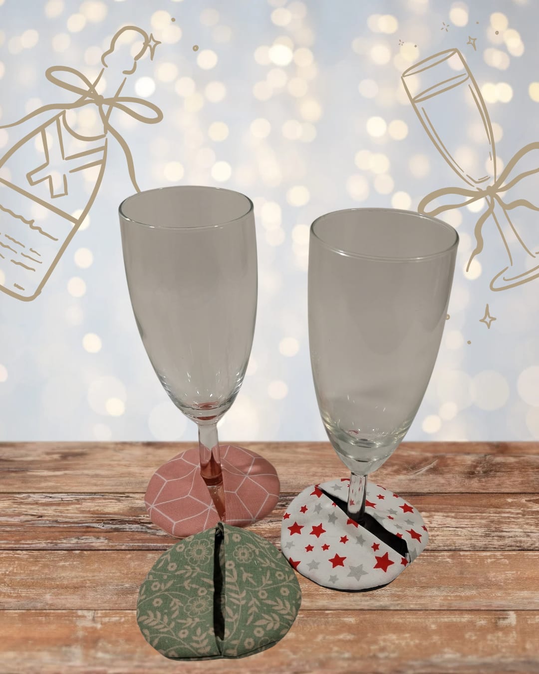 Stickdatei ITH Sektglas Markierer