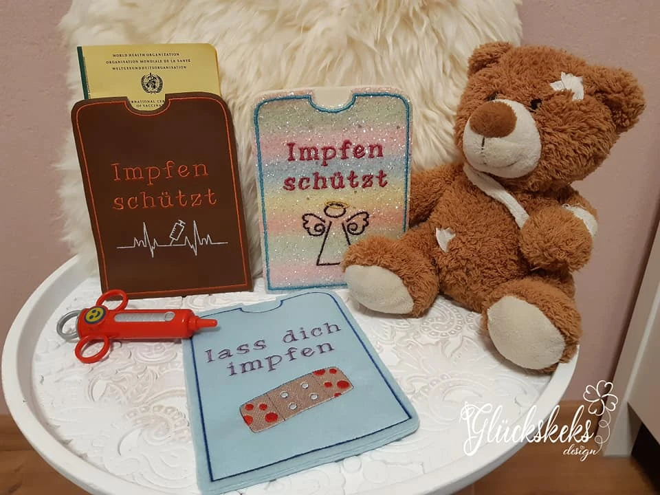 Stickdatei ITH Impfpass Hüllen