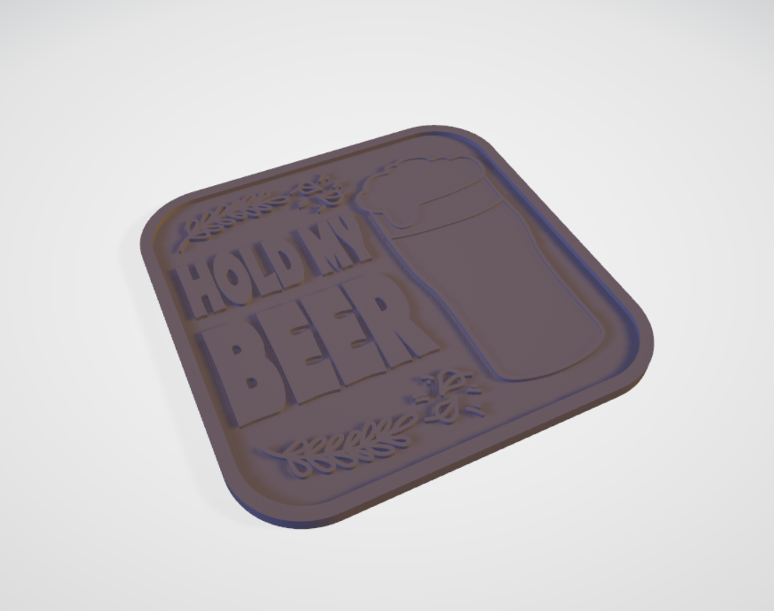 Sottobicchiere “Hold My Beer”  file per Stampa 3D