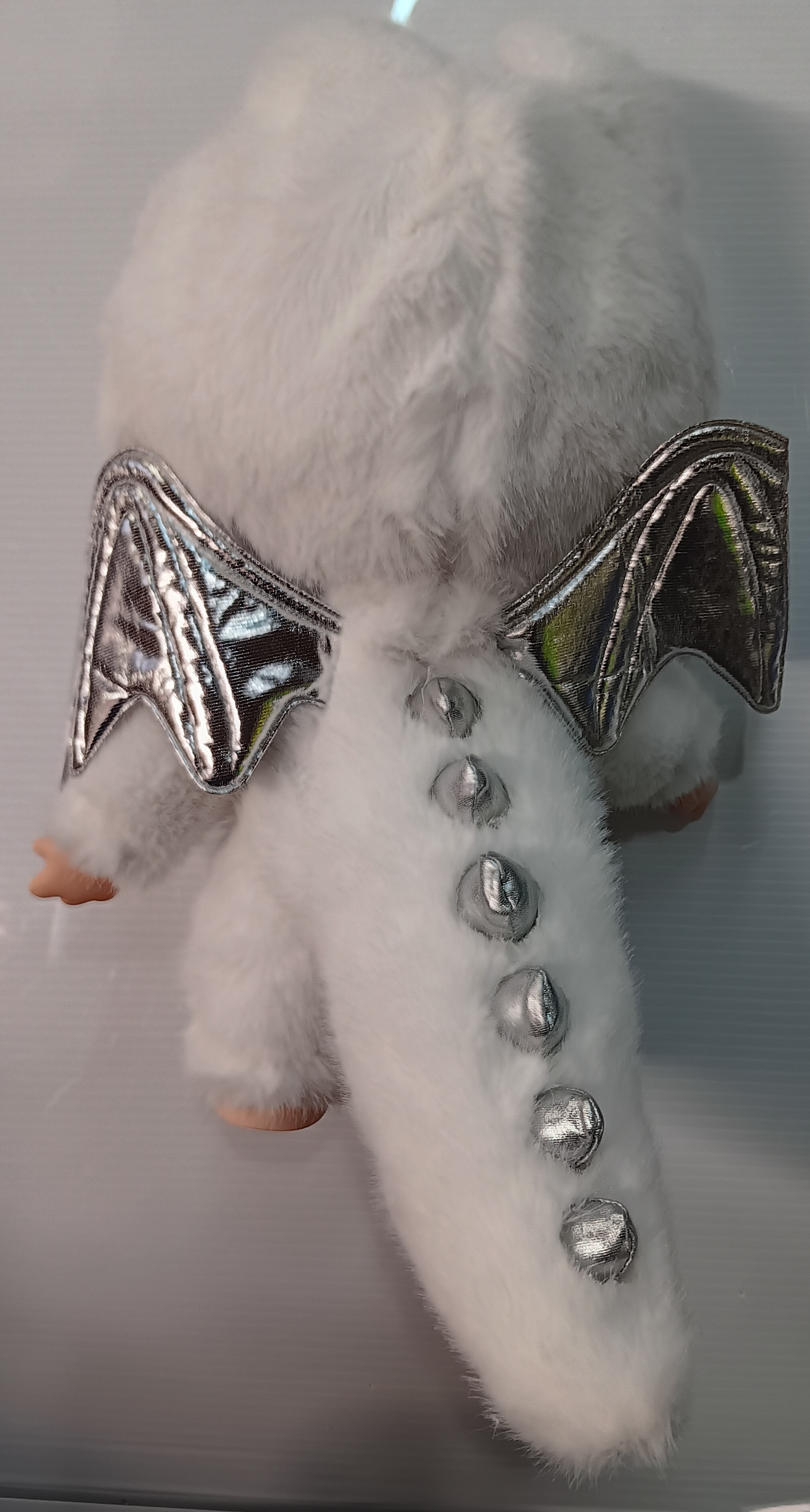 White monster dragon with wings and tail