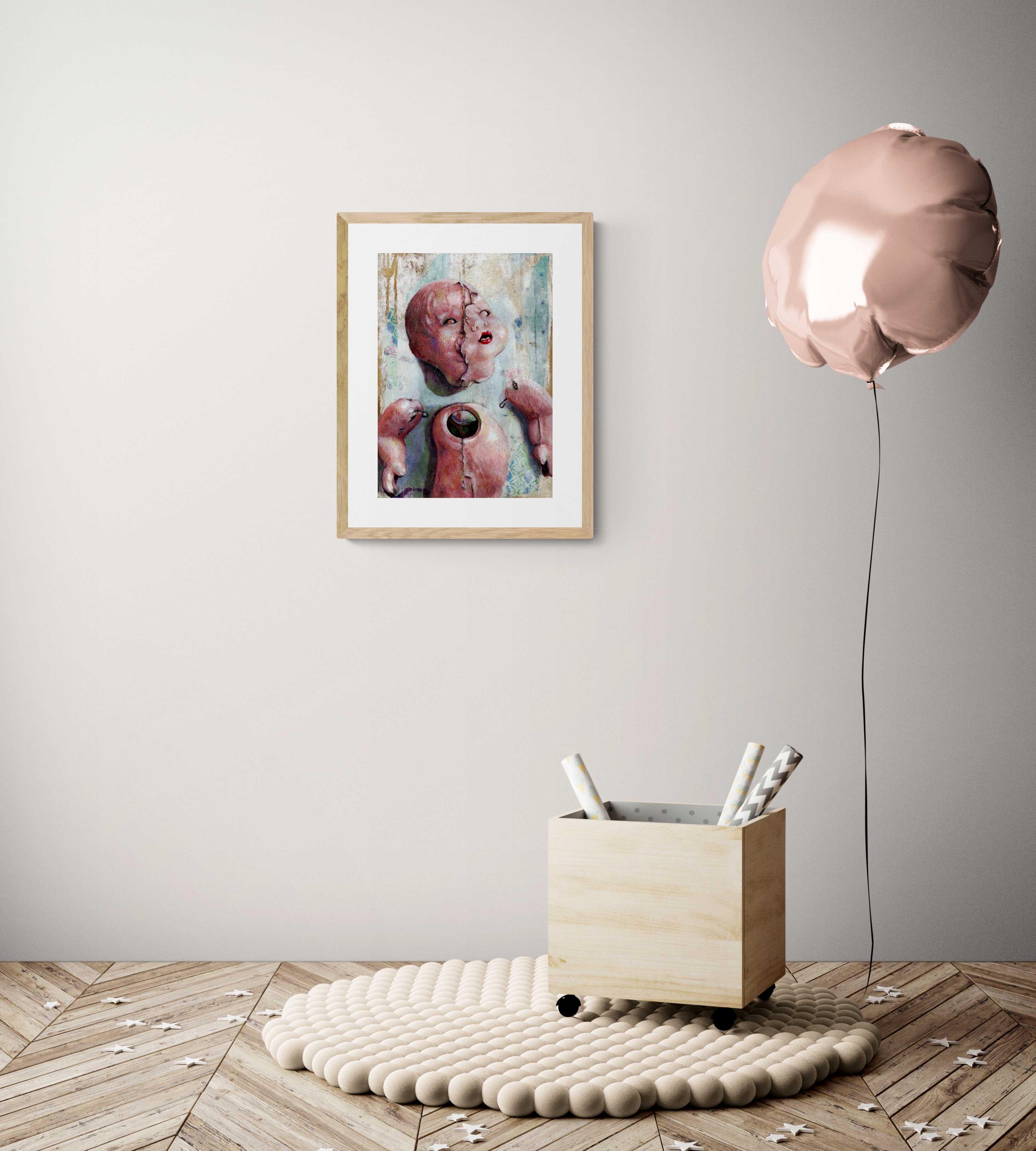 Haunting Broken Doll Art Print