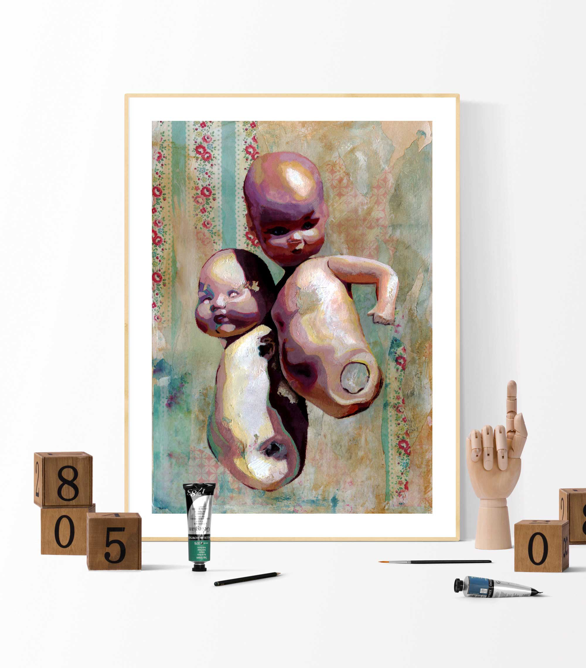 Surreal Broken Doll Art Print