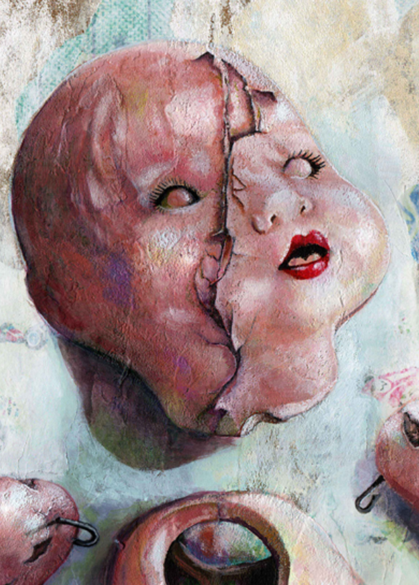 Haunting Broken Doll Art Print