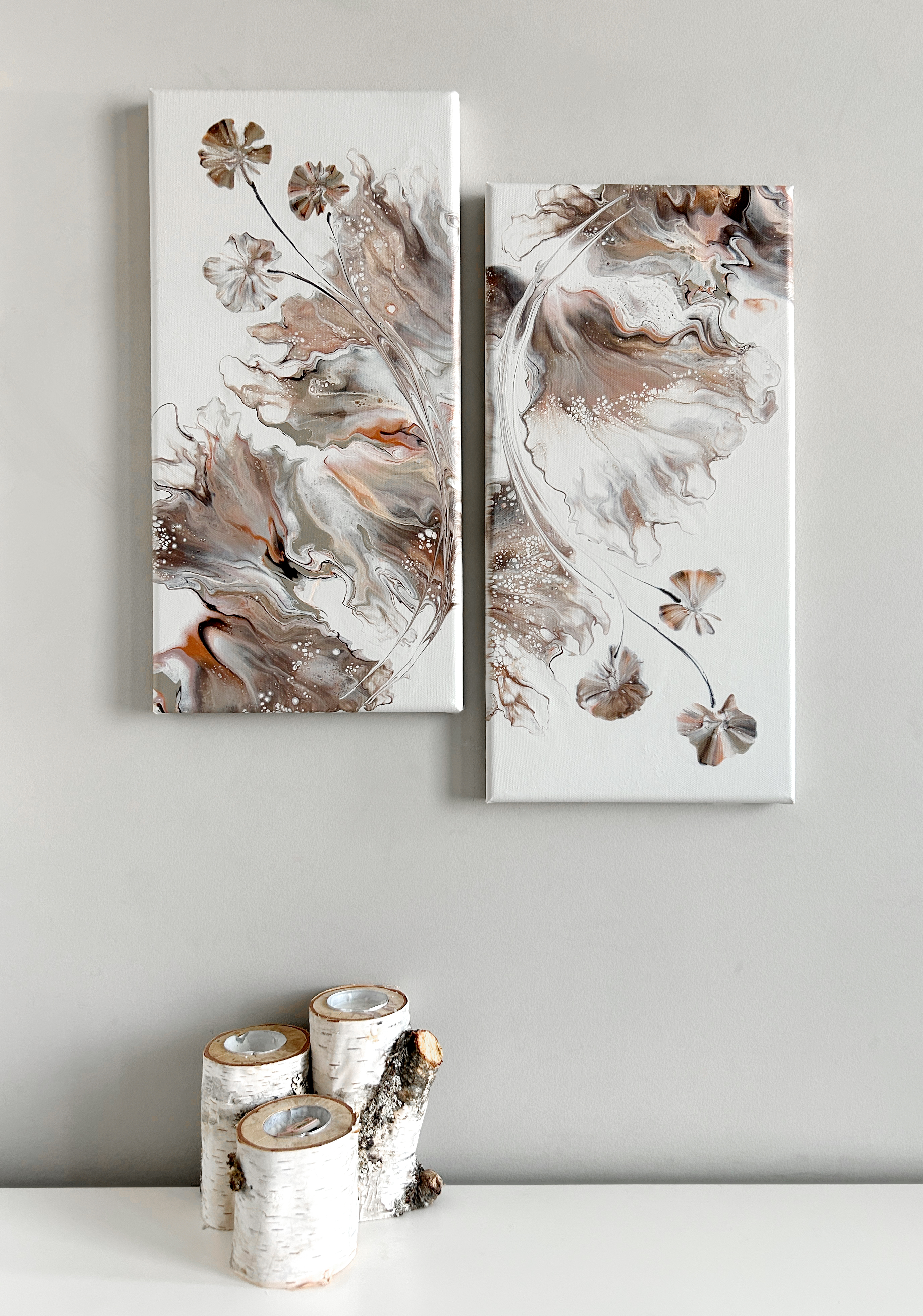 Soft Boho Meadow Diptych