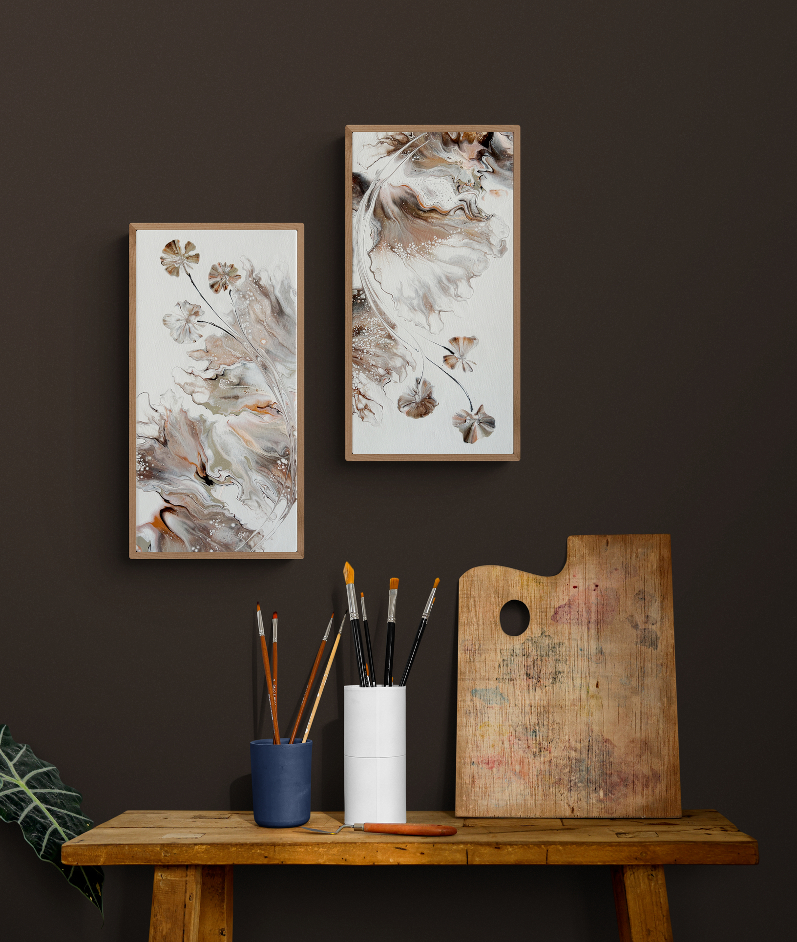 Soft Boho Meadow Diptych