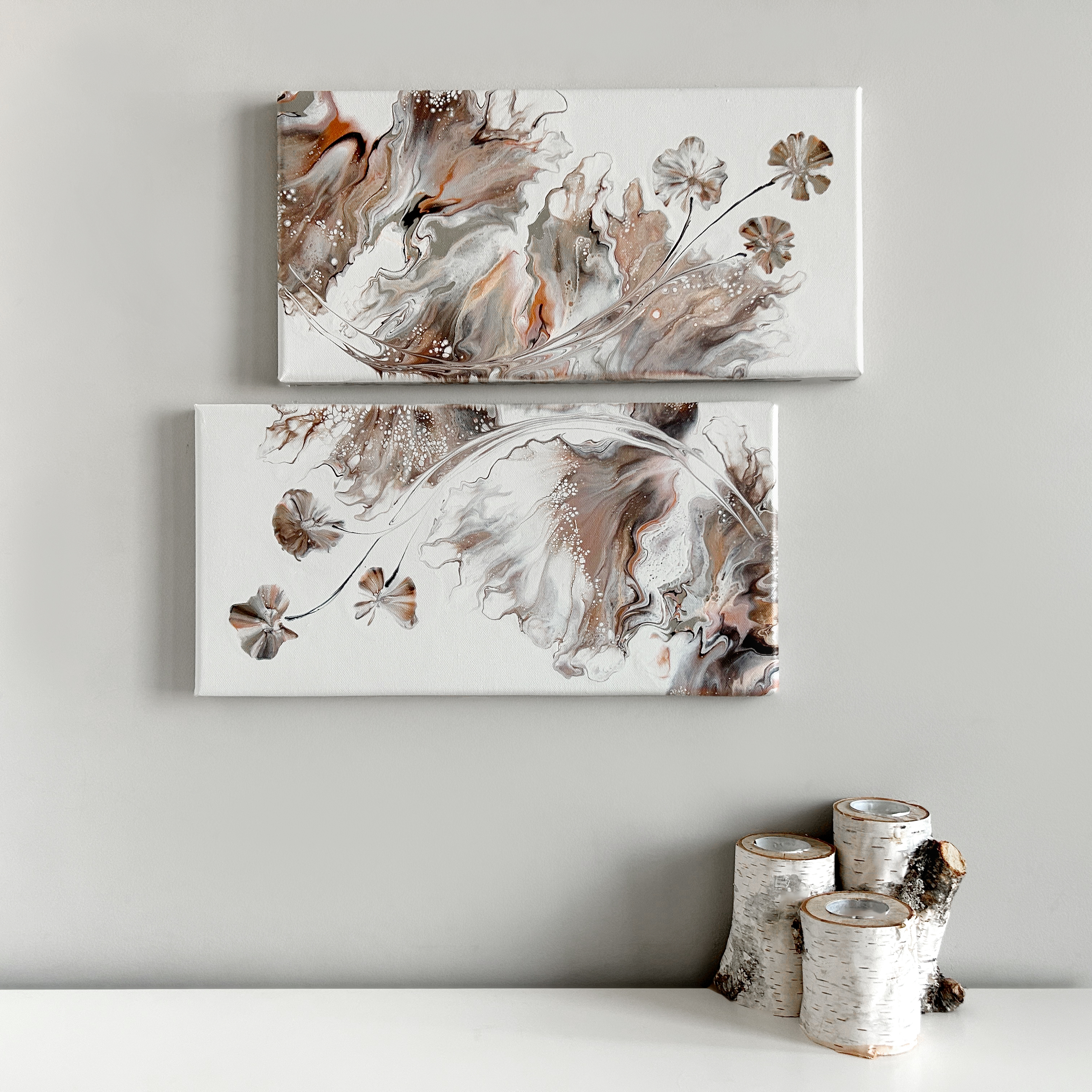 Soft Boho Meadow Diptych