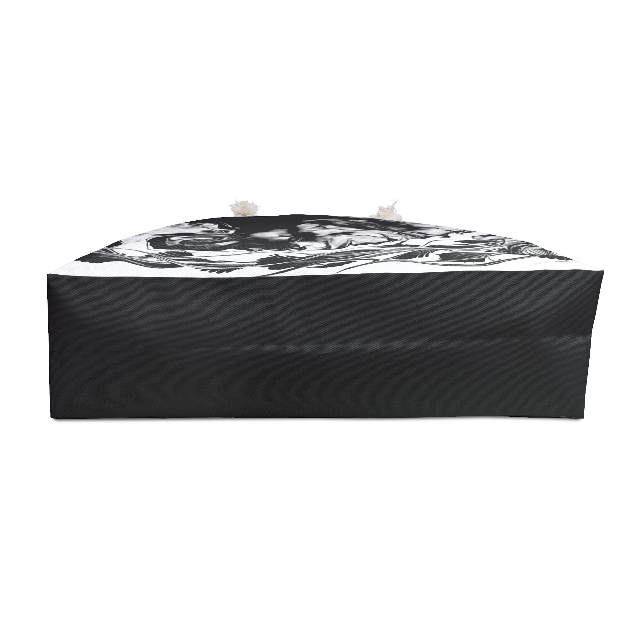 Oceanic Balance Beach Bag: Artistic Weekender Bag/Beach Tote with Oceanic Artwork by Studio Teal: Beach Bag, Black and White Design, Eco-Friendly Gift