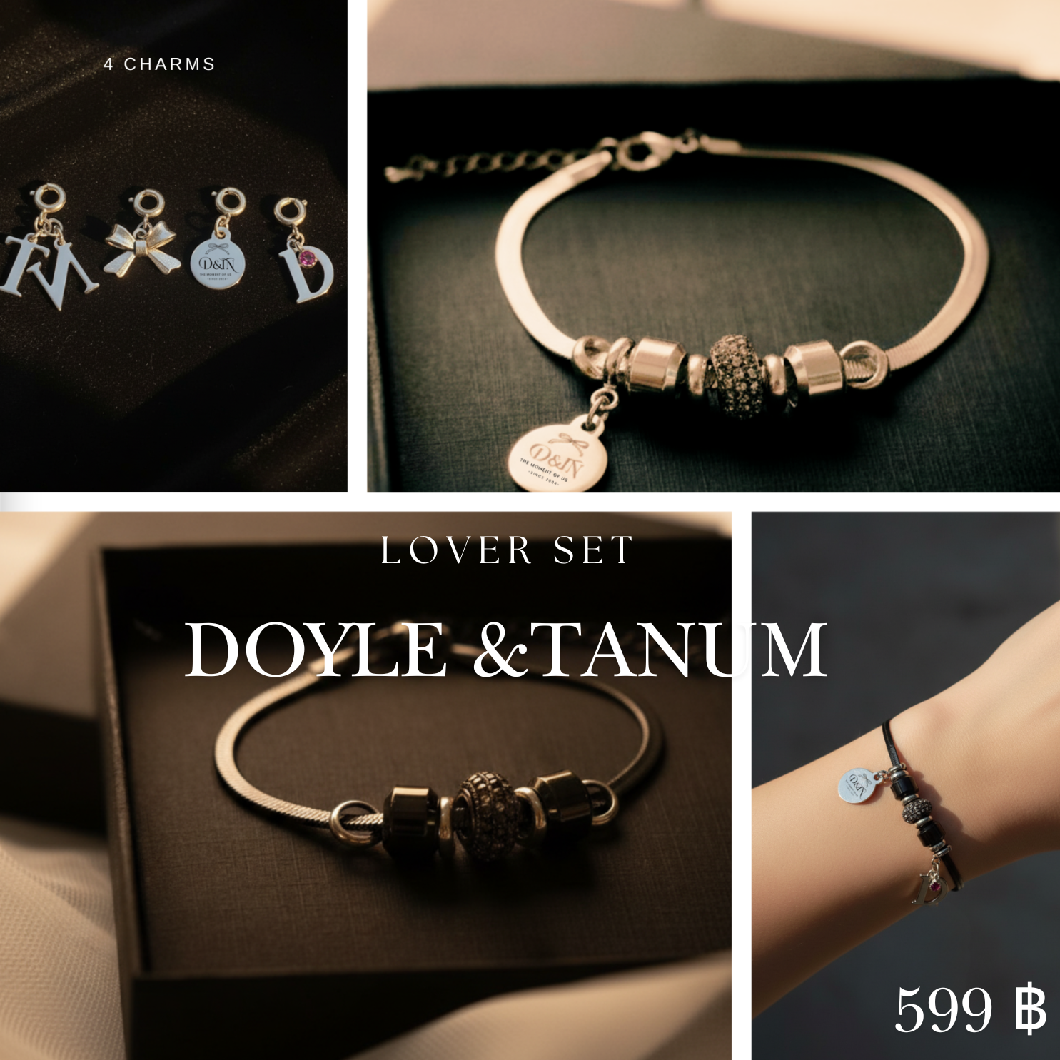 Doyle & Tanum  Couple Bracelet Lover Set :  White