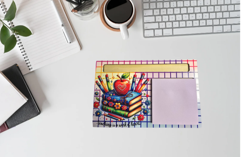 Hand Printed Teacher Sticky Notes with Gift Pen - Perfect Thank You or End of Year Teacher Gift