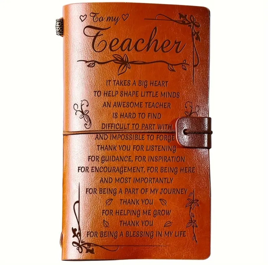 Personalized Leather Teacher Journal - Engraved Gift For Educators