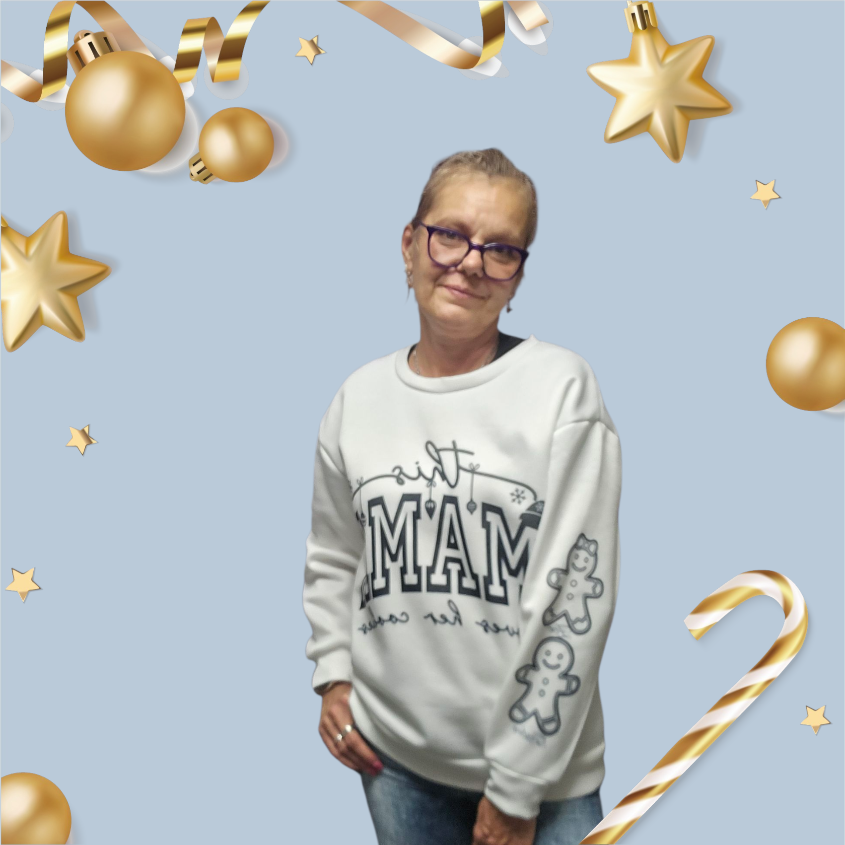 Personalized  Women's Christmas Sweatshirt with Child's Name - Magical Holiday Gift