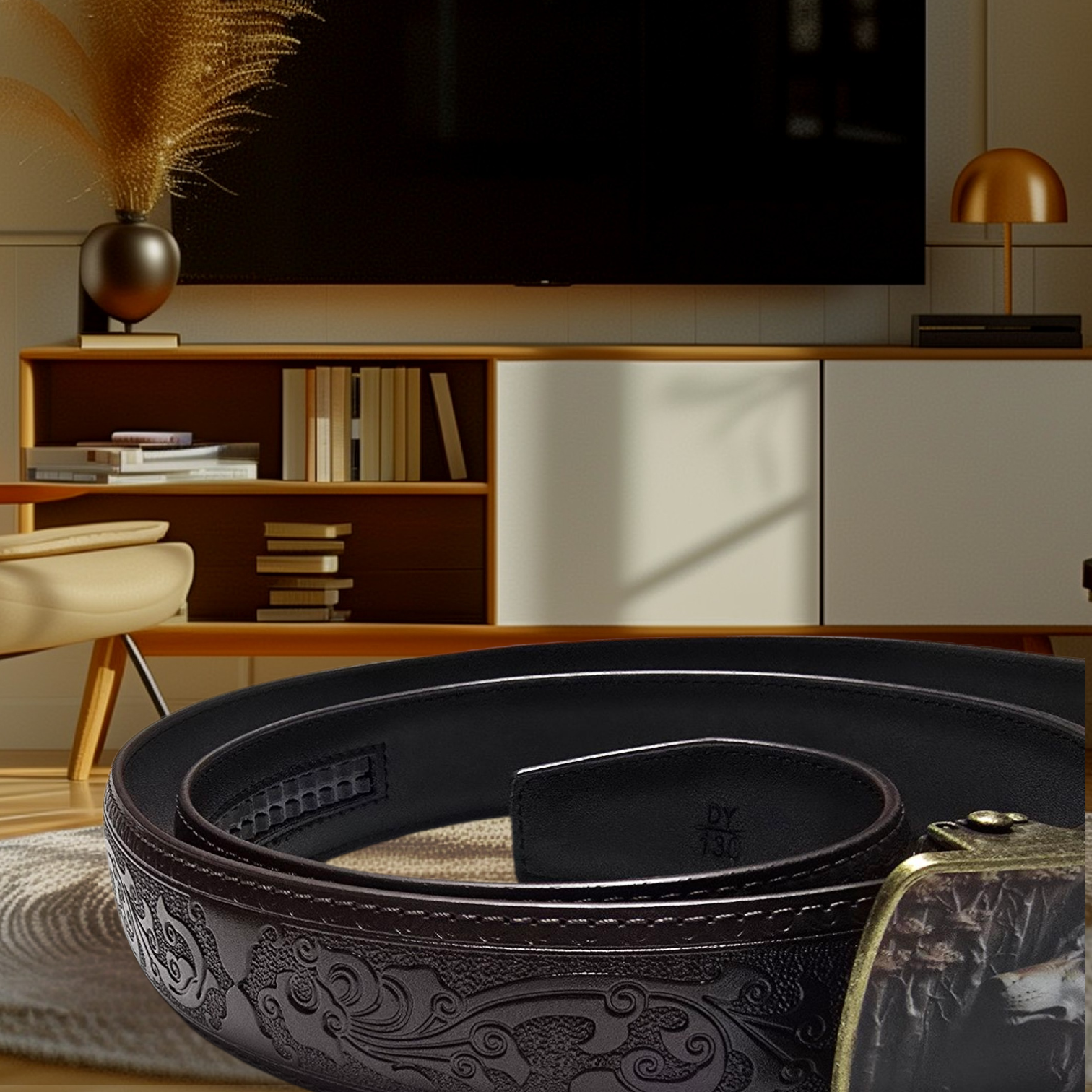 Men's PU Leather Belt with Wolf Buckle - Stylish Gift Idea