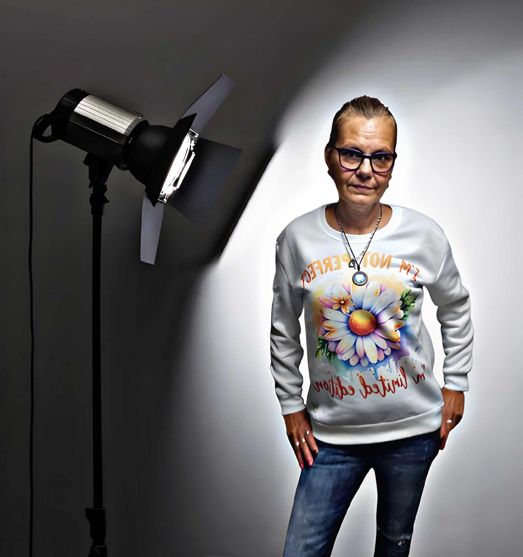 Women's Daisy Print Sweatshirt - Inspiration Quote Jumper Gift for Her