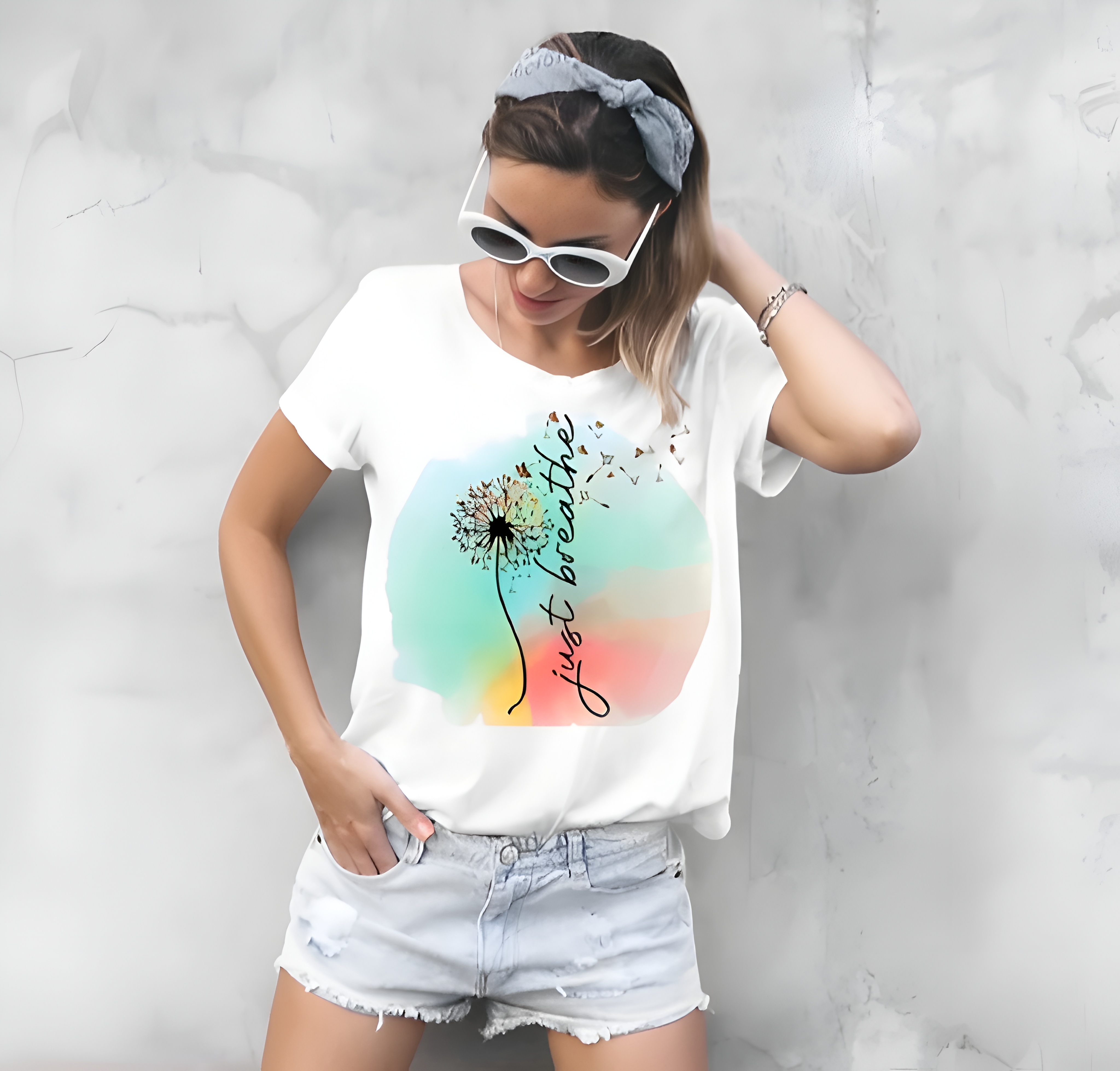Women's Dandelion Inspirational T - Shirt - Andreality Graphic Tee - Limited Edition - Size M & L - Few Pieces Available