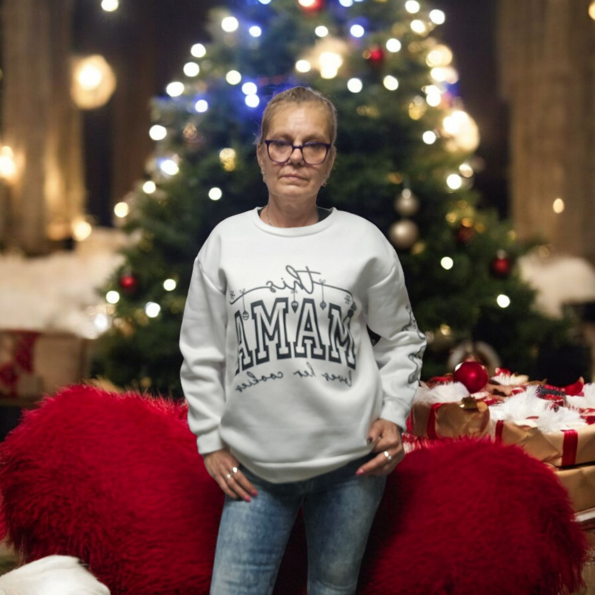 Personalized  Women's Christmas Sweatshirt with Child's Name - Magical Holiday Gift