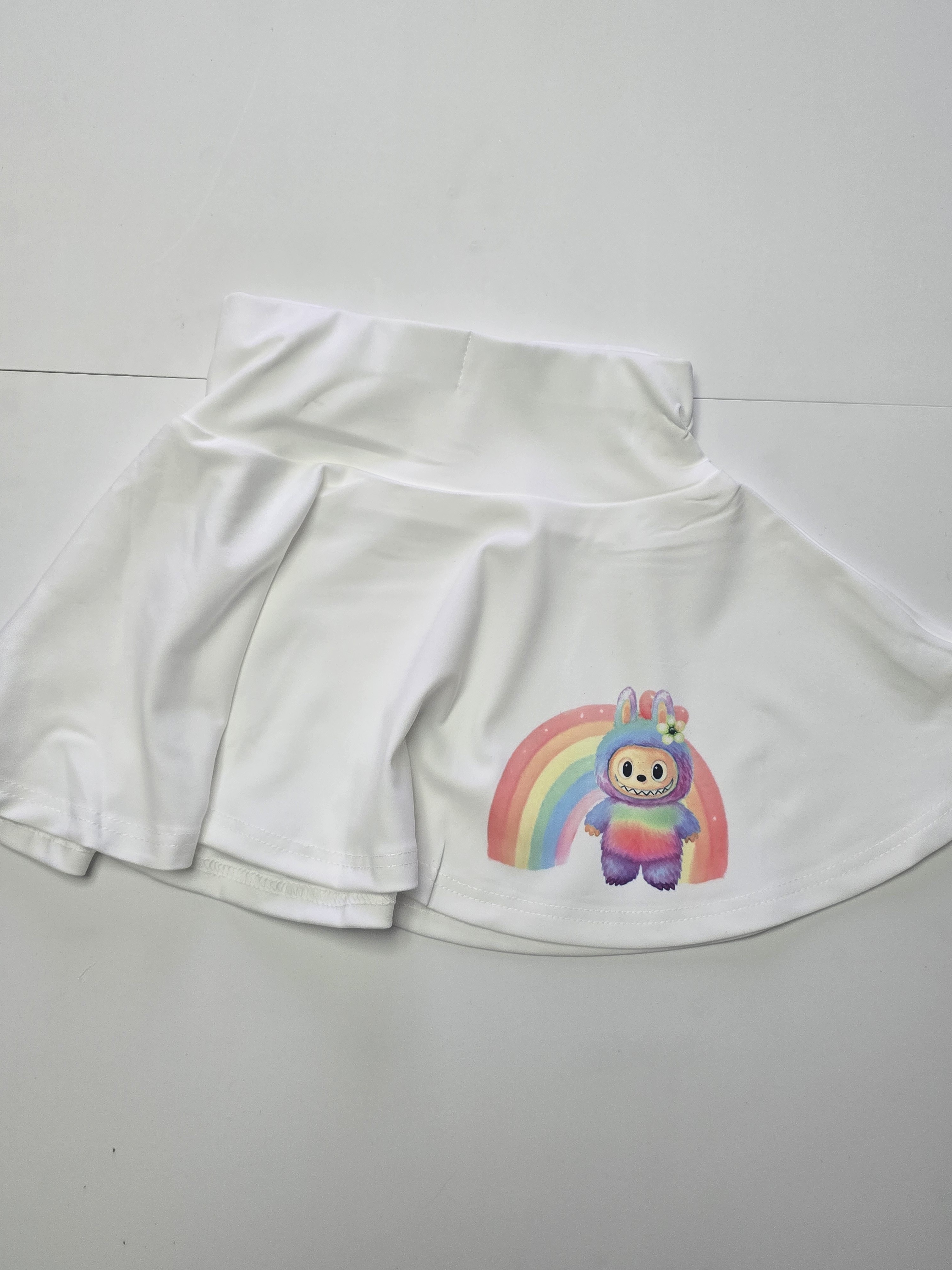Adorable Girls' Summer Rainbow Crop Top and Skirt Set