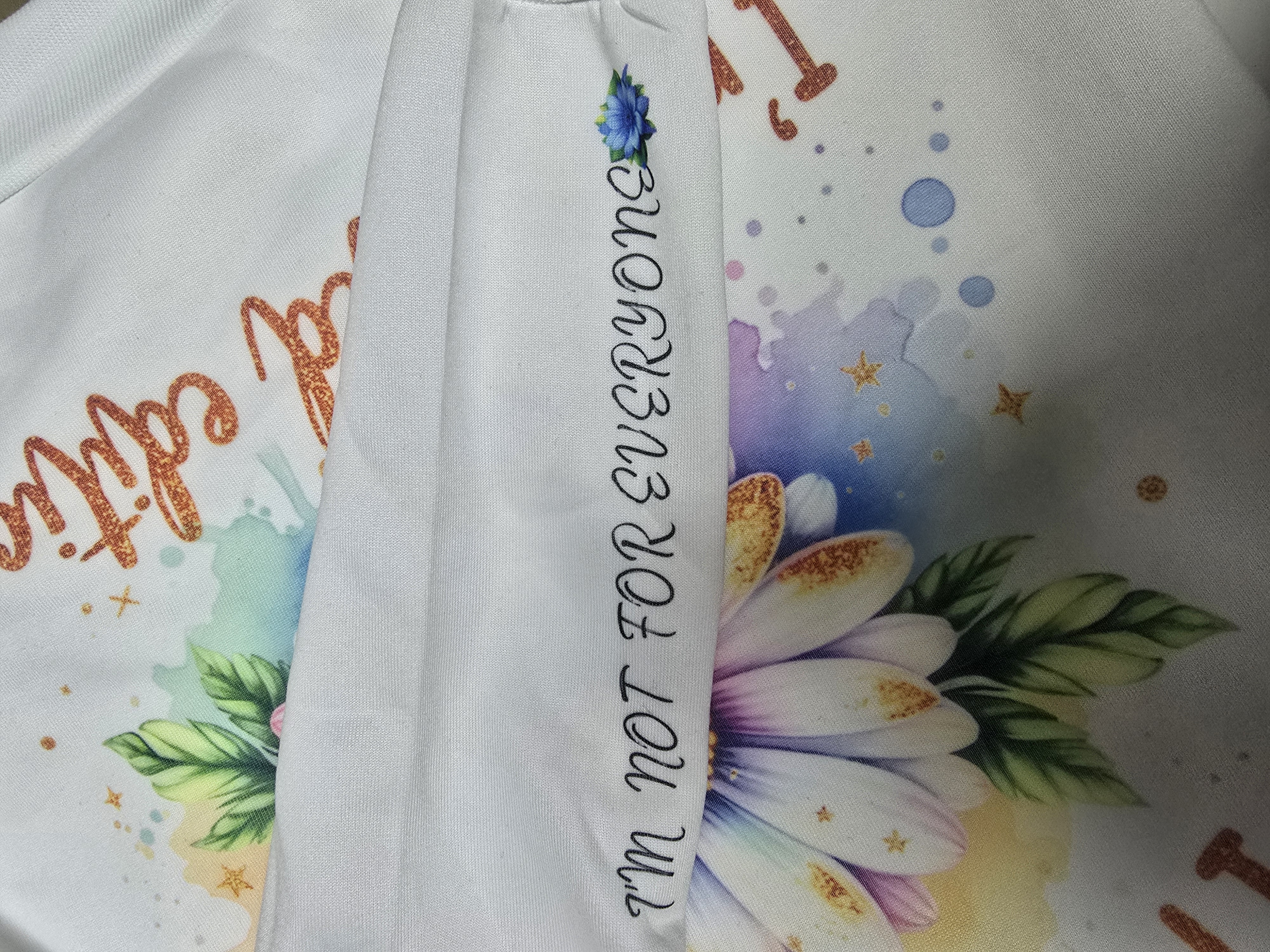 Women's Daisy Print Sweatshirt - Inspiration Quote Jumper Gift for Her