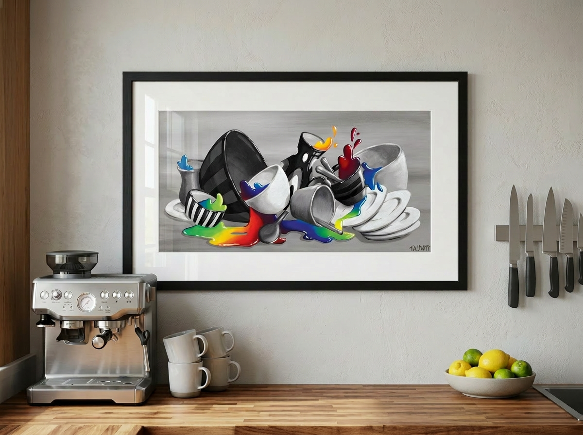 Colorful Kitchen Chaos - Art Print - Unframed