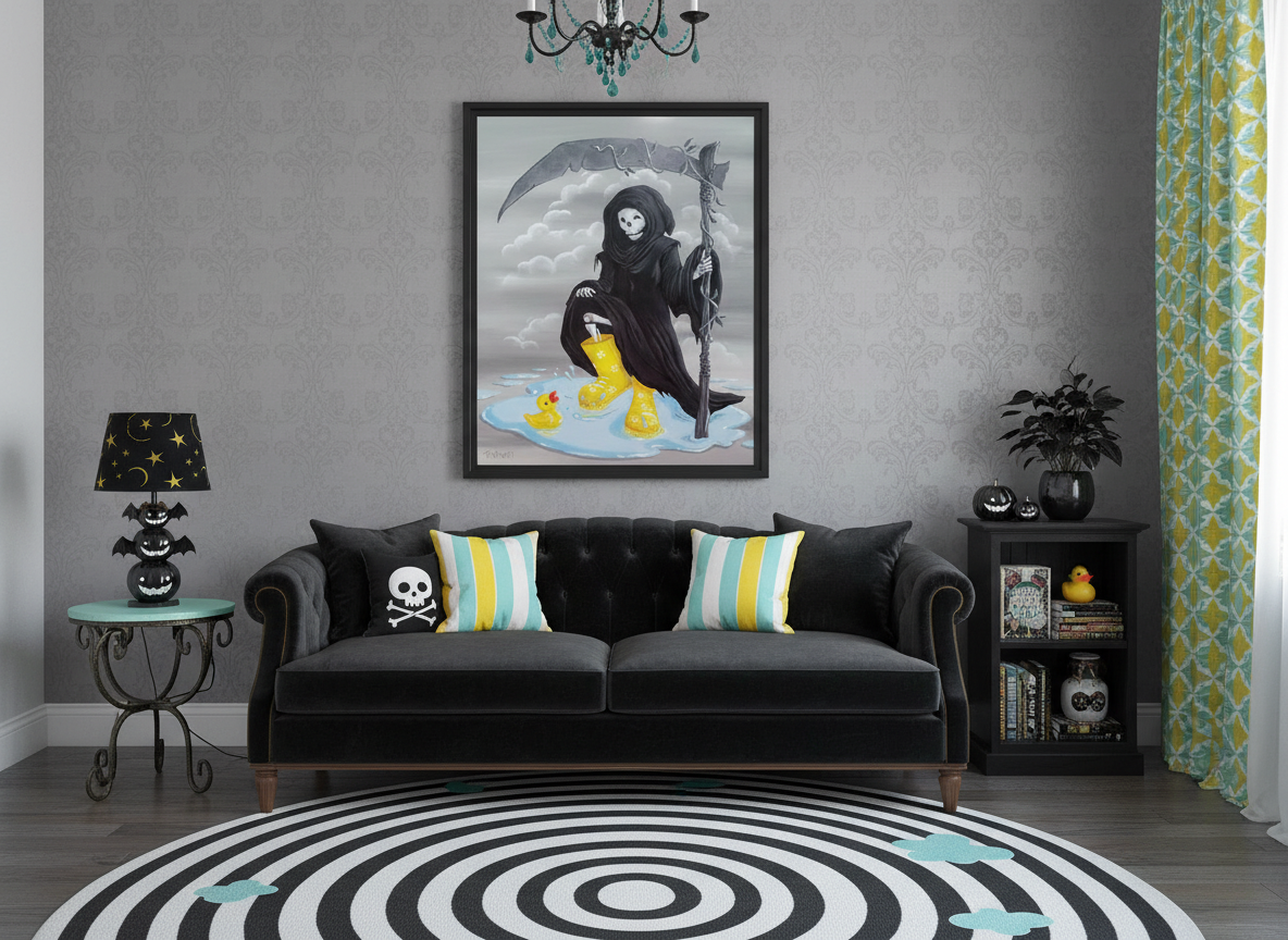 Death's Day Off - Original Acrylic Painting - Unframed - SOLD