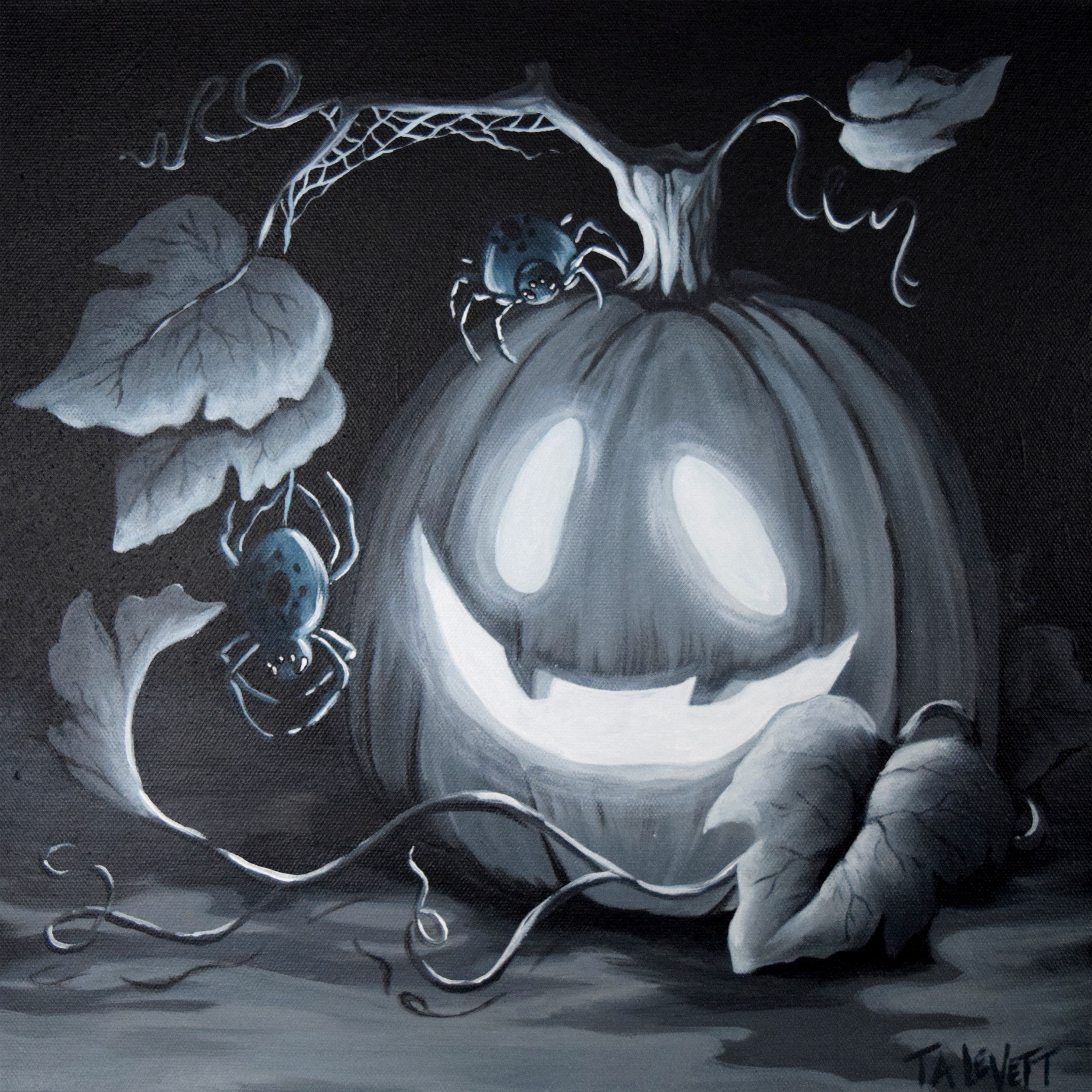 Spooky Friends - Original Acrylic Painting - Unframed