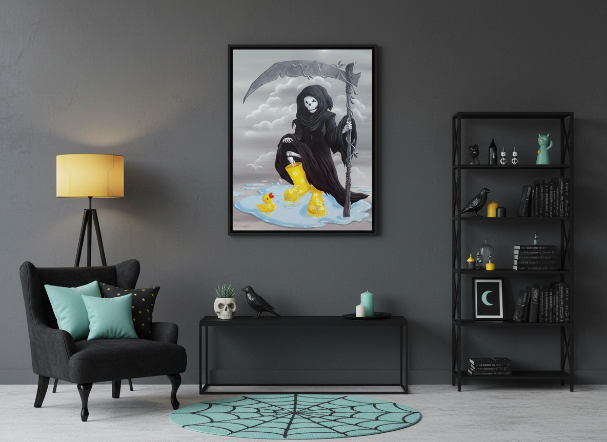 Death's Day Off - Original Acrylic Painting - Unframed - SOLD